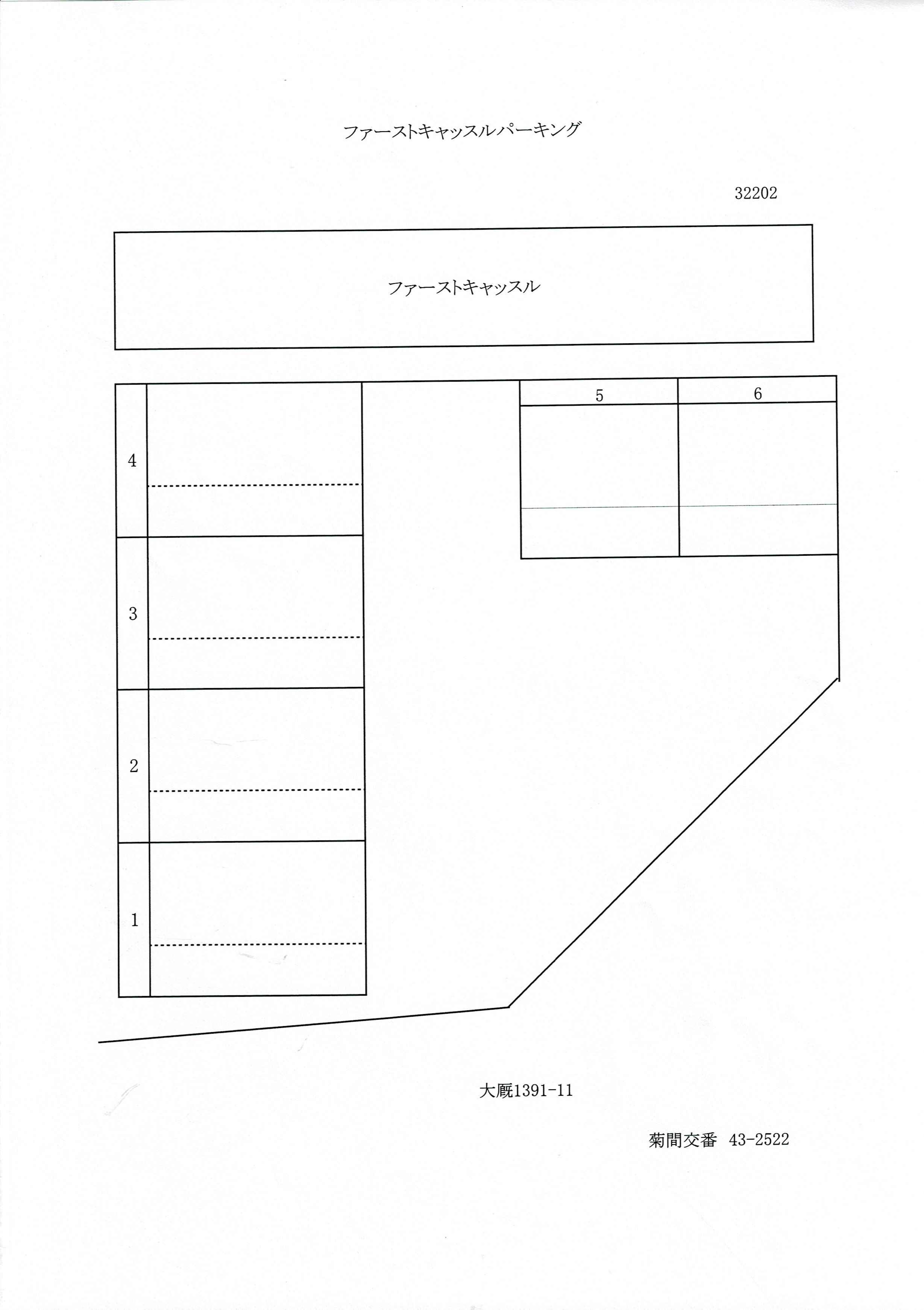 ファーストキャッスルパーキングの駐車配置図