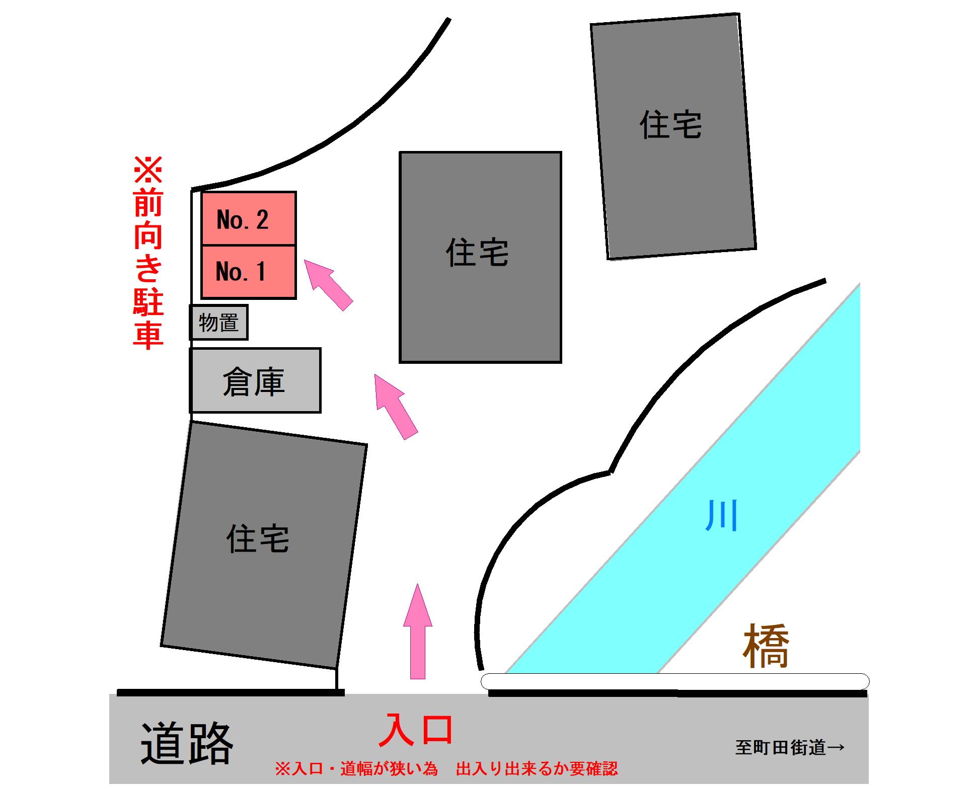 森山様駐車場の駐車配置図