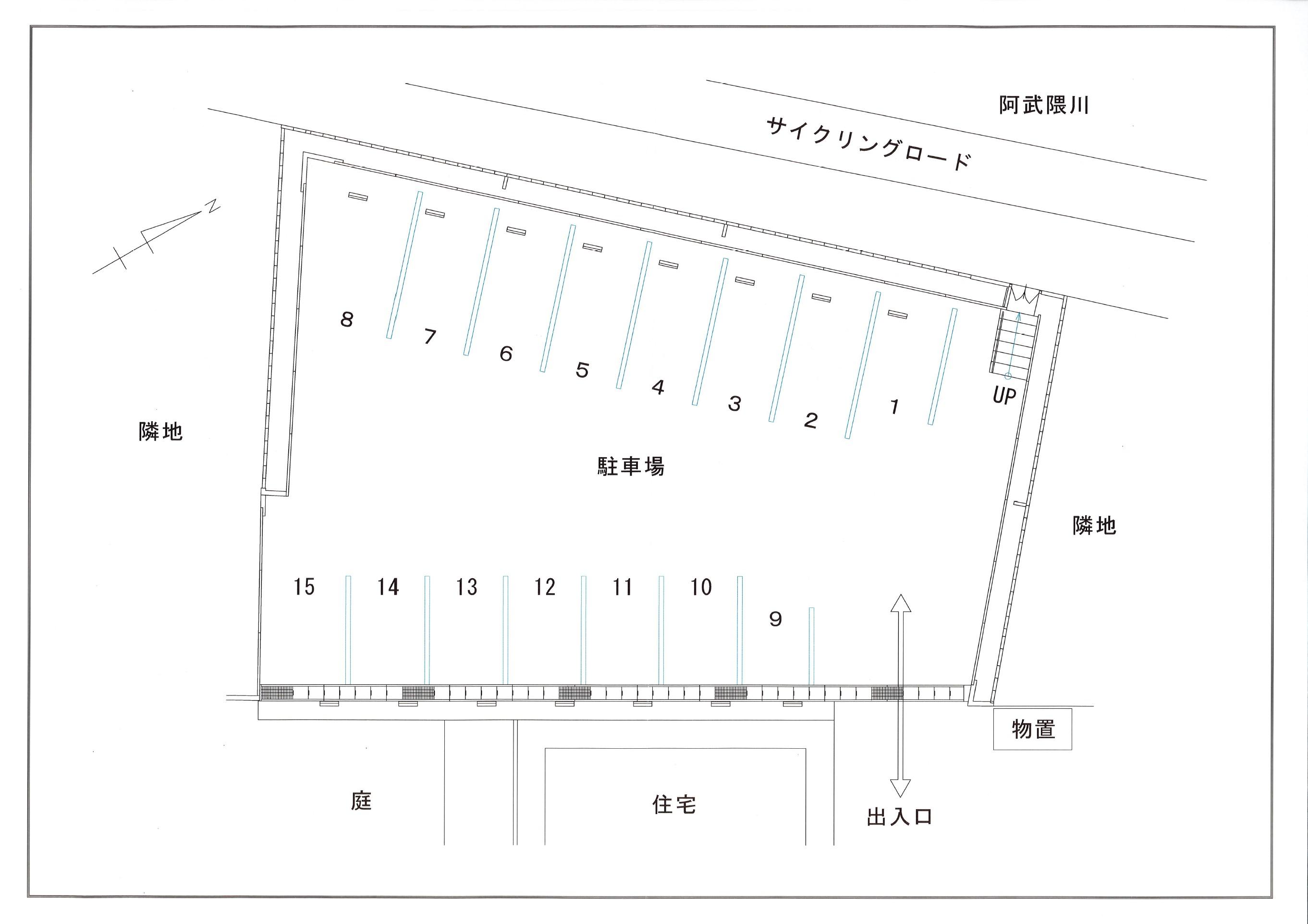 渡利城向第一駐車場の駐車配置図