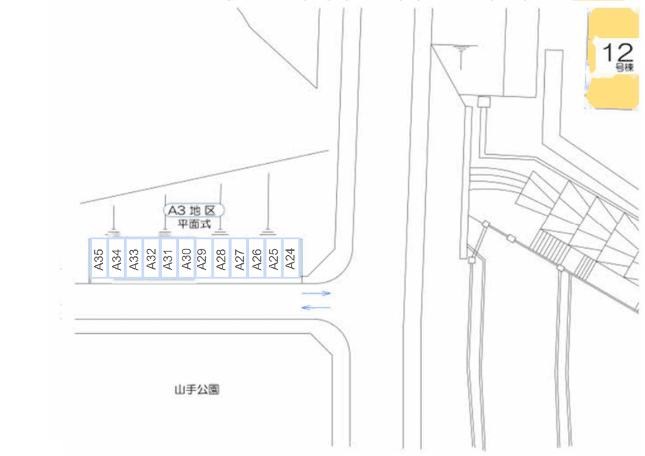 ルミナス箕面の森二番街の駐車配置図