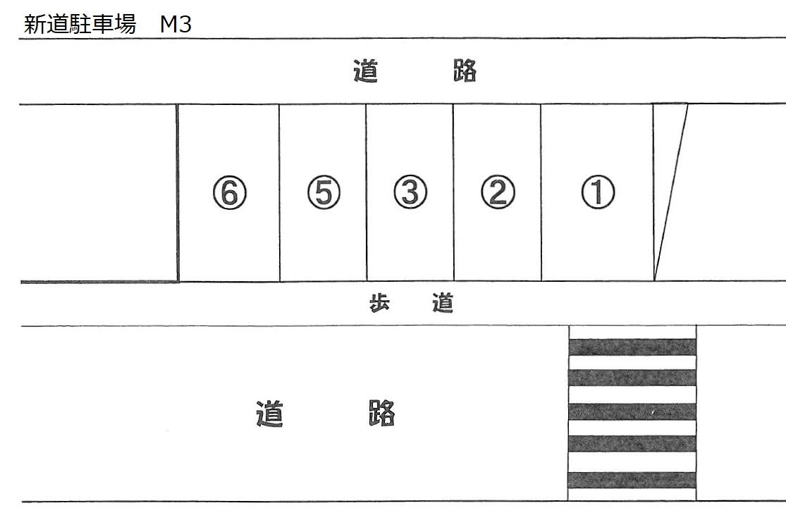 新道駐車場の駐車配置図