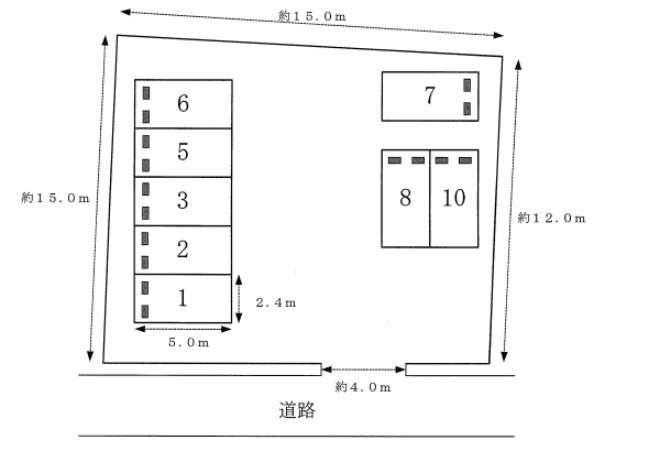 上穂積ガレージの駐車配置図