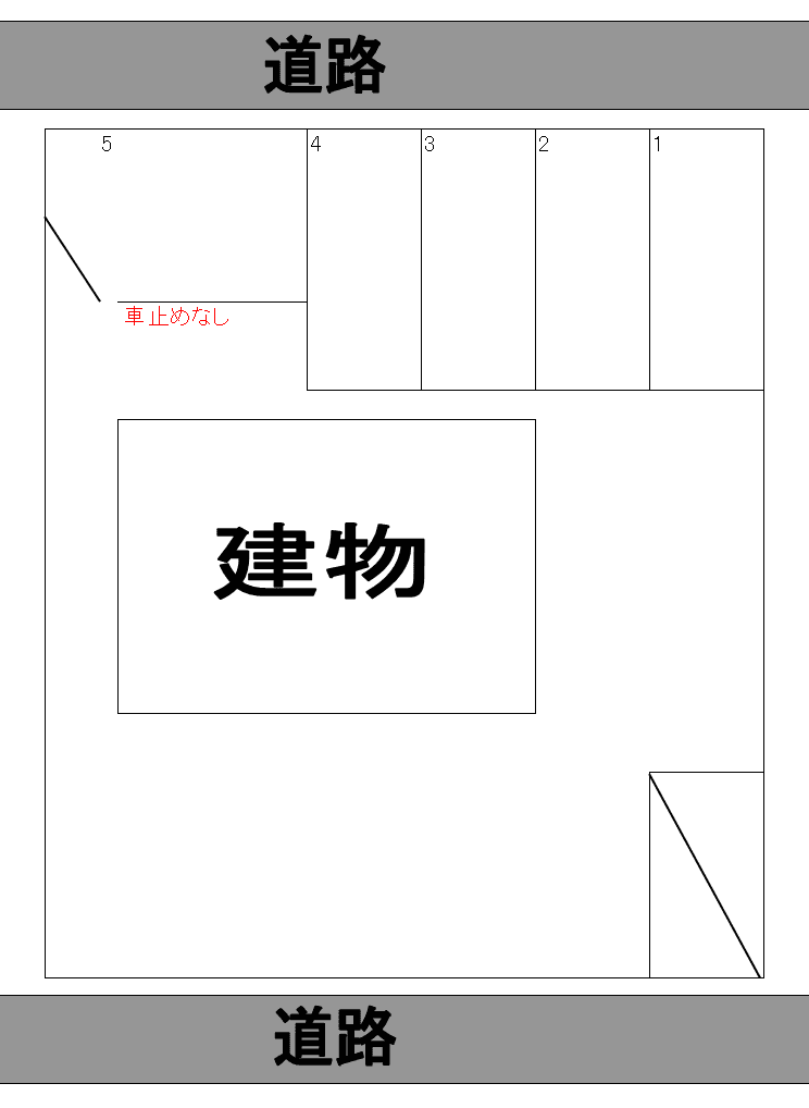 桜城公園前駐車場の駐車配置図