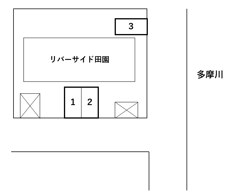 リバーサイド田園の駐車配置図