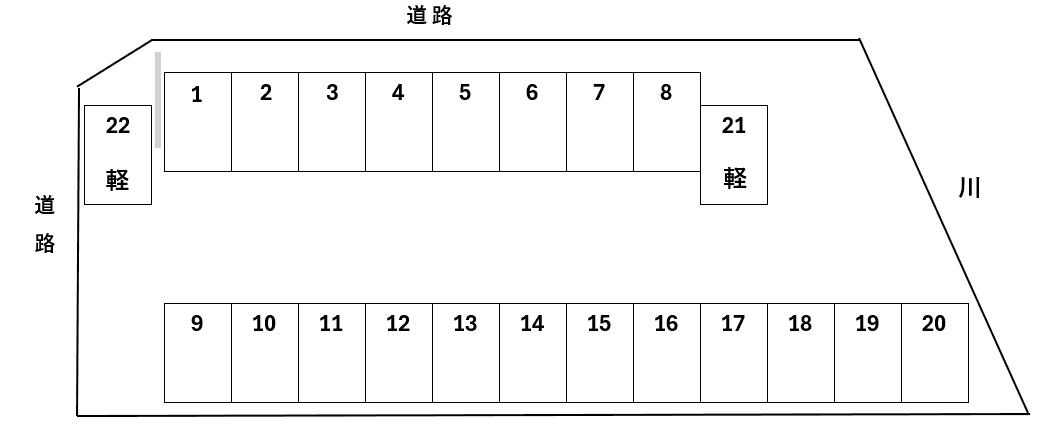 藤阿久町505-1駐車場の駐車配置図