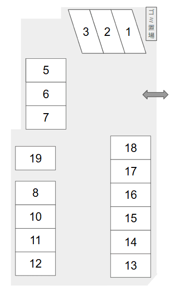 小澤駐車場の駐車配置図