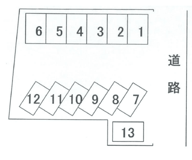 関根駐車場　Ｂの駐車配置図