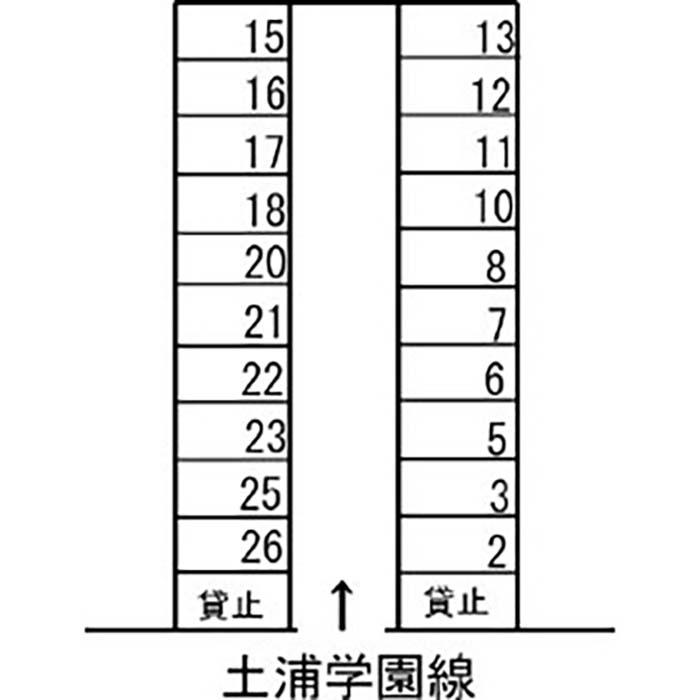 川添駐車場（田中３丁目）の駐車配置図