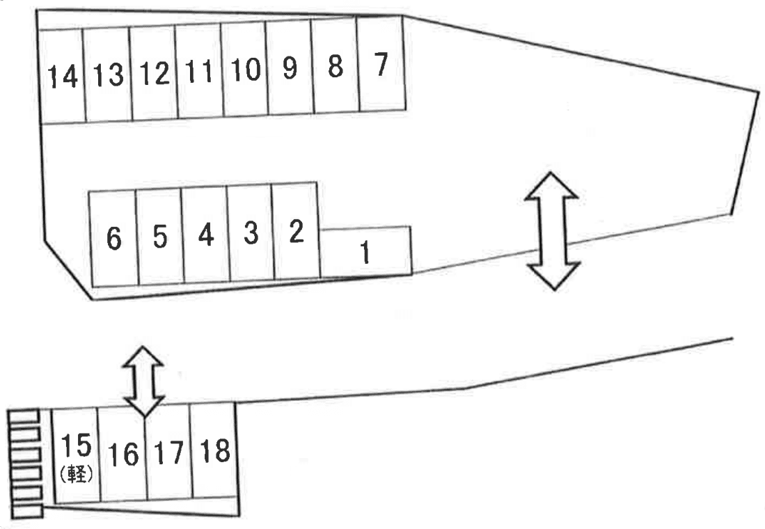 第三峰駐車場の駐車配置図