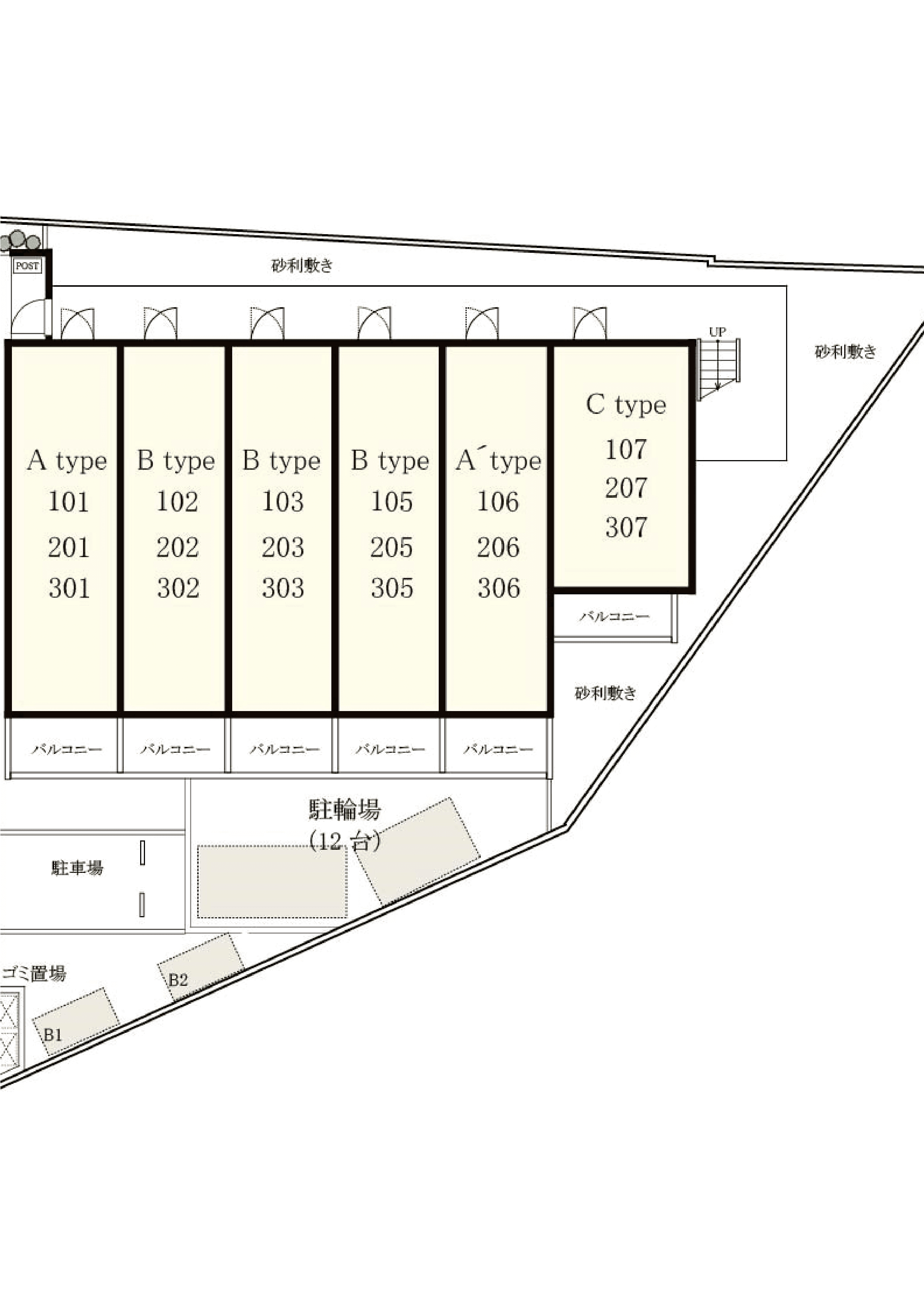 リブリ・けやき南台駐車場の駐車配置図