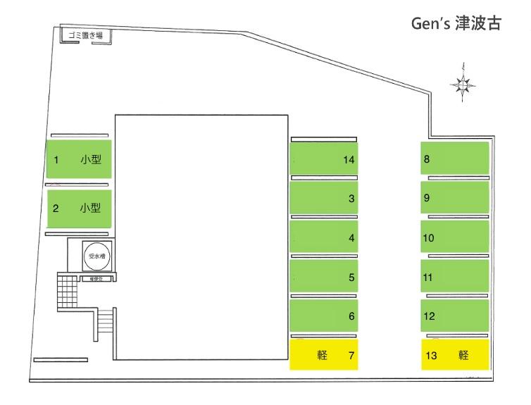Gen's津波古の駐車配置図