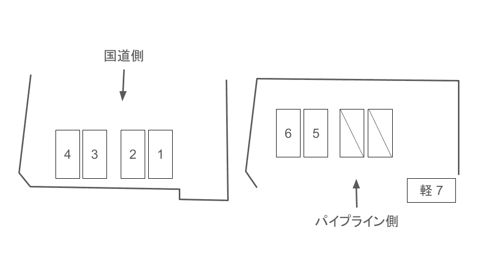 トーマス大山の駐車配置図