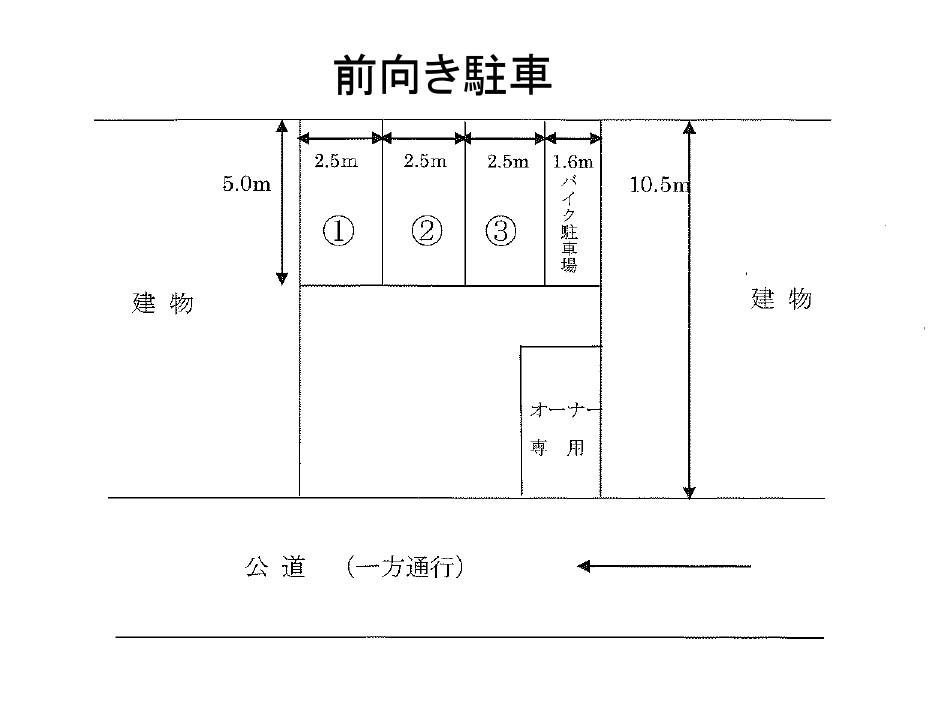 四谷上町134駐車場（NSパーキング）の駐車配置図