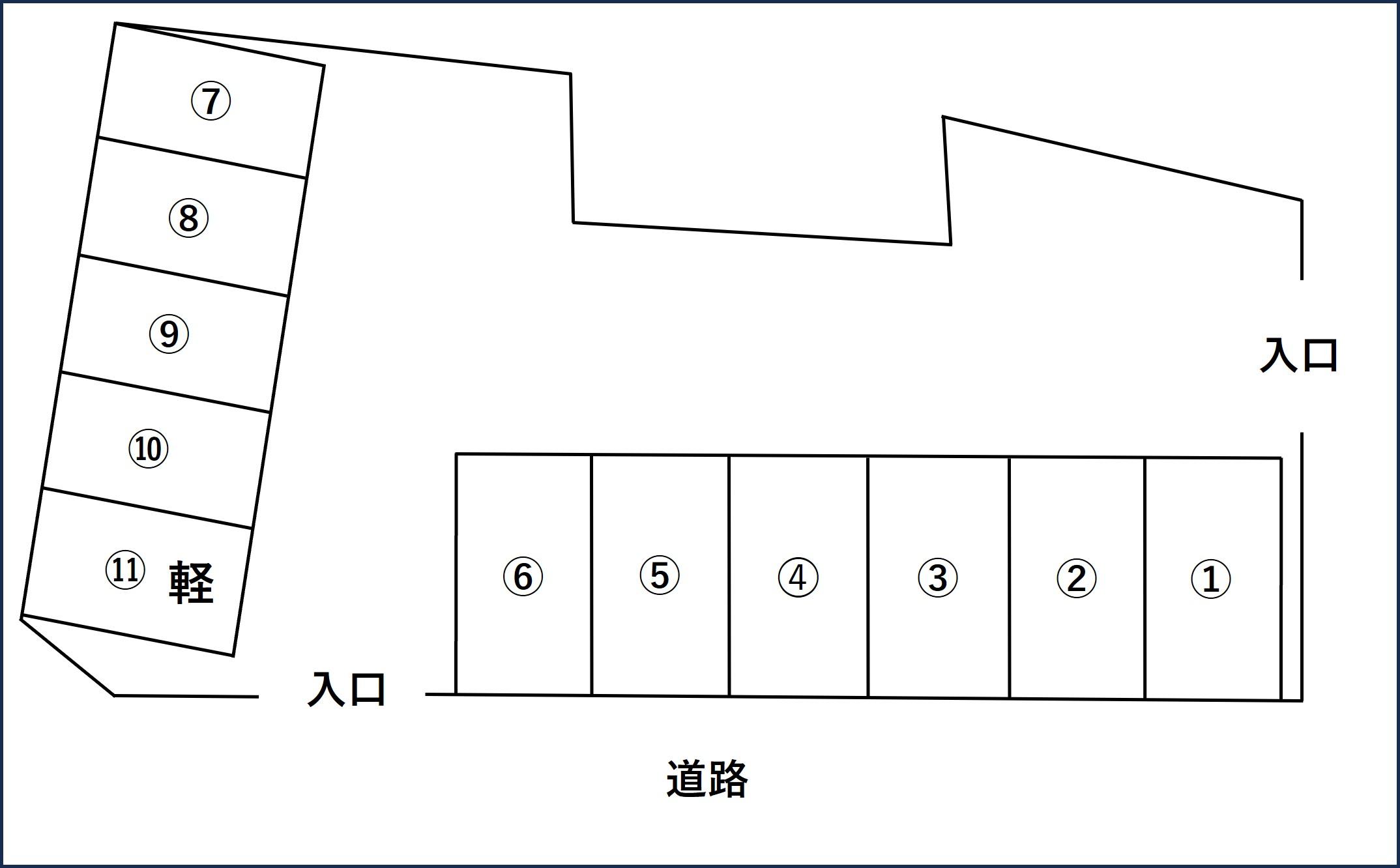 中央5丁目駐車場の駐車配置図