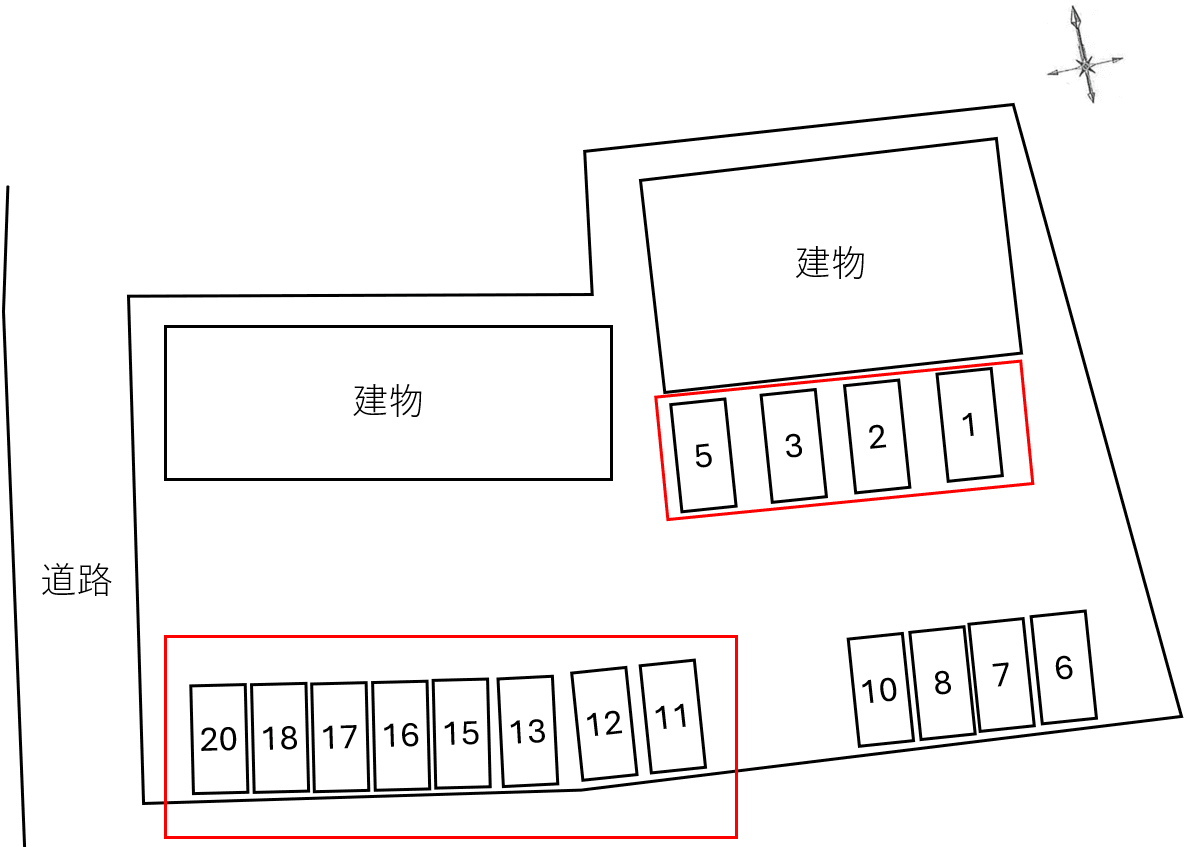 Ｆｉｏｒｅ　Ａの駐車配置図