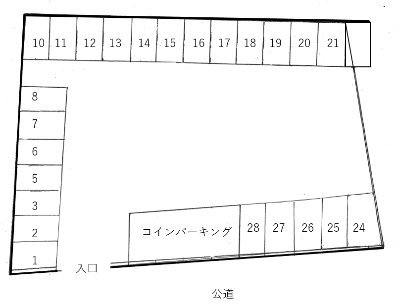 善行第一駐車場の駐車配置図