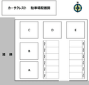 カーサクレストの駐車場