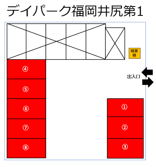デイパーク福岡井尻第1の駐車配置図