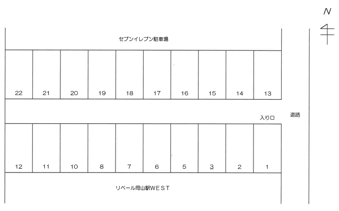 カズ第一駐車場の駐車配置図