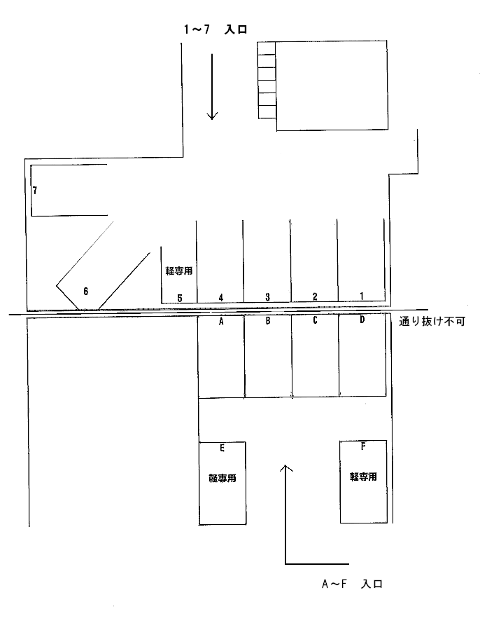 元今泉１丁目月極駐車場の駐車配置図