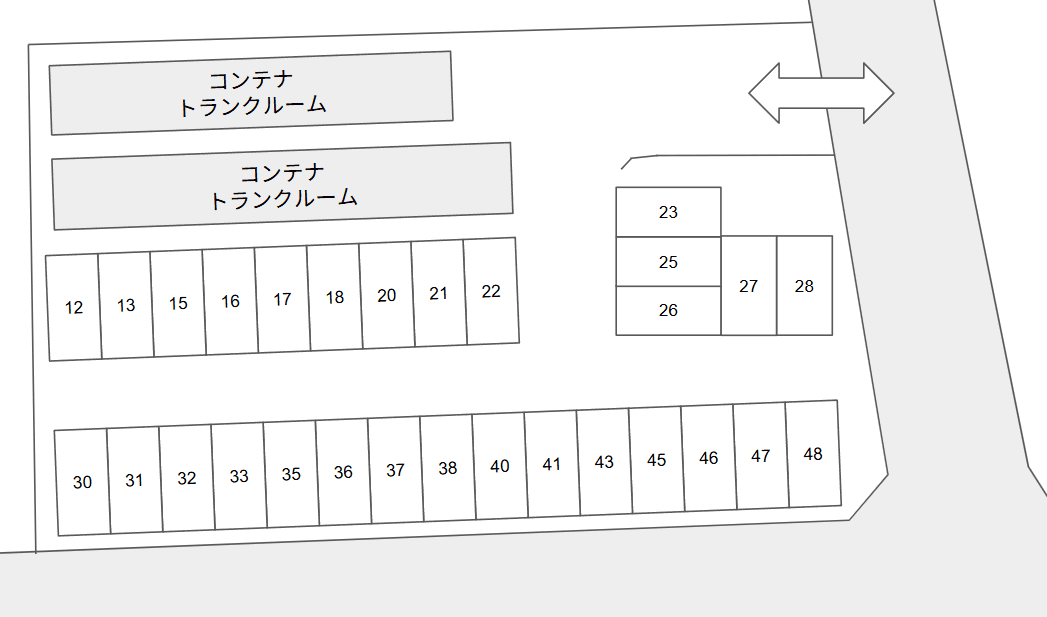ｵﾚﾝｼﾞｶｰﾊﾟｰｸ山中の駐車配置図