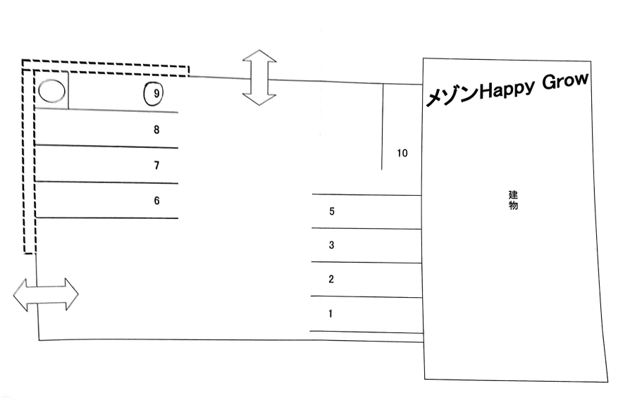 メゾンＨａｐｐｙ　Ｇｒｏｗの駐車配置図
