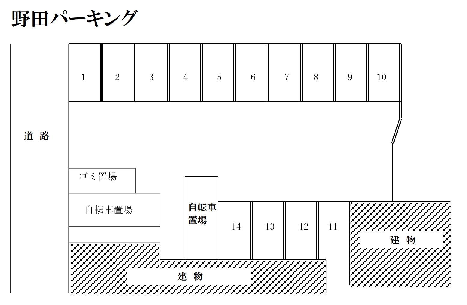 野田パーキングの駐車配置図