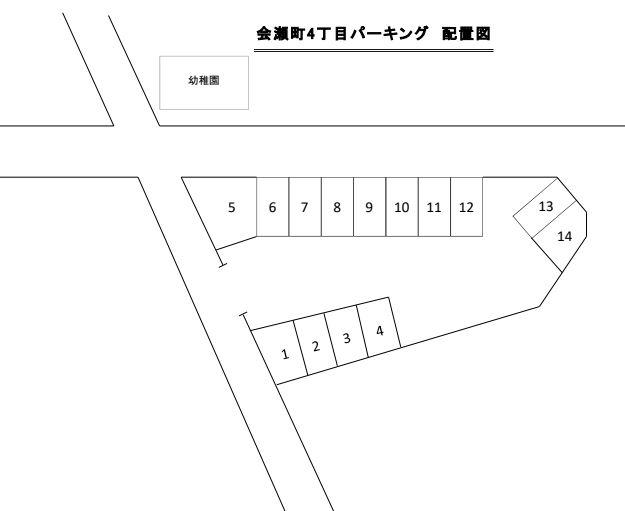 会瀬町4丁目パーキングの駐車配置図