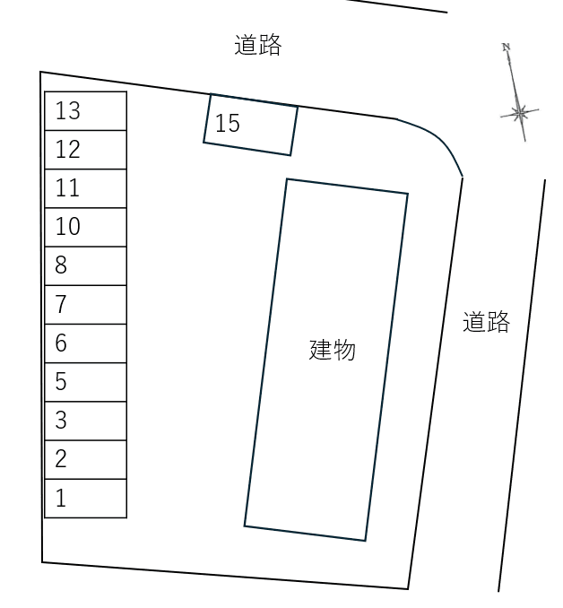 Rainbow Court Kの駐車配置図