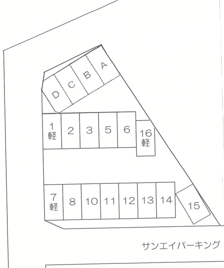 サンエイパーキングの駐車配置図