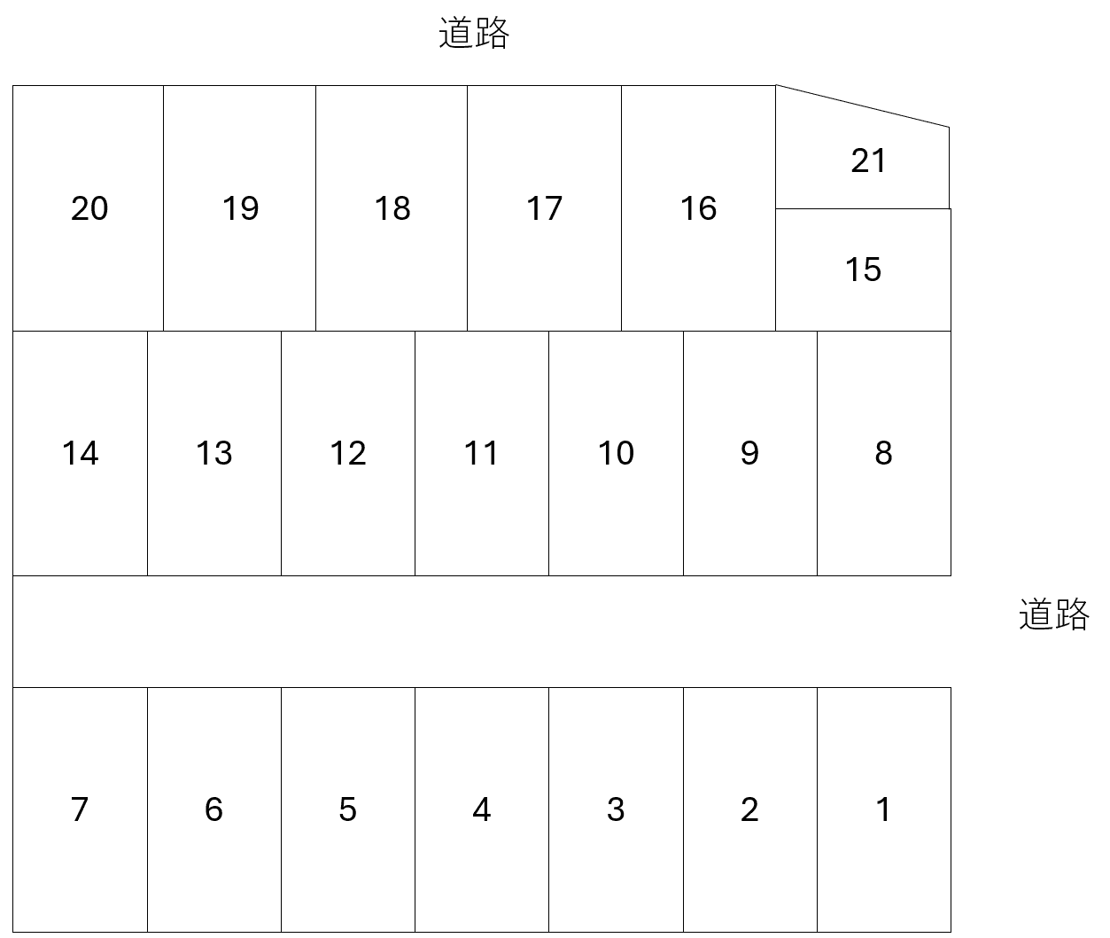 久米駐車場の駐車配置図