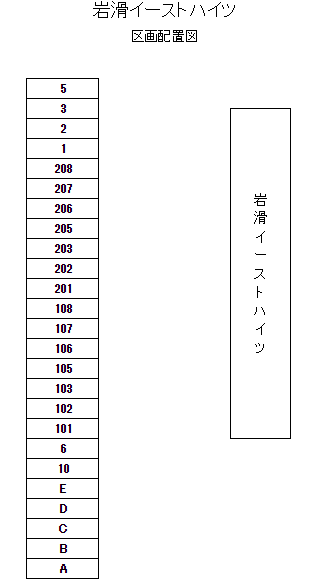 岩滑イーストハイツの駐車配置図