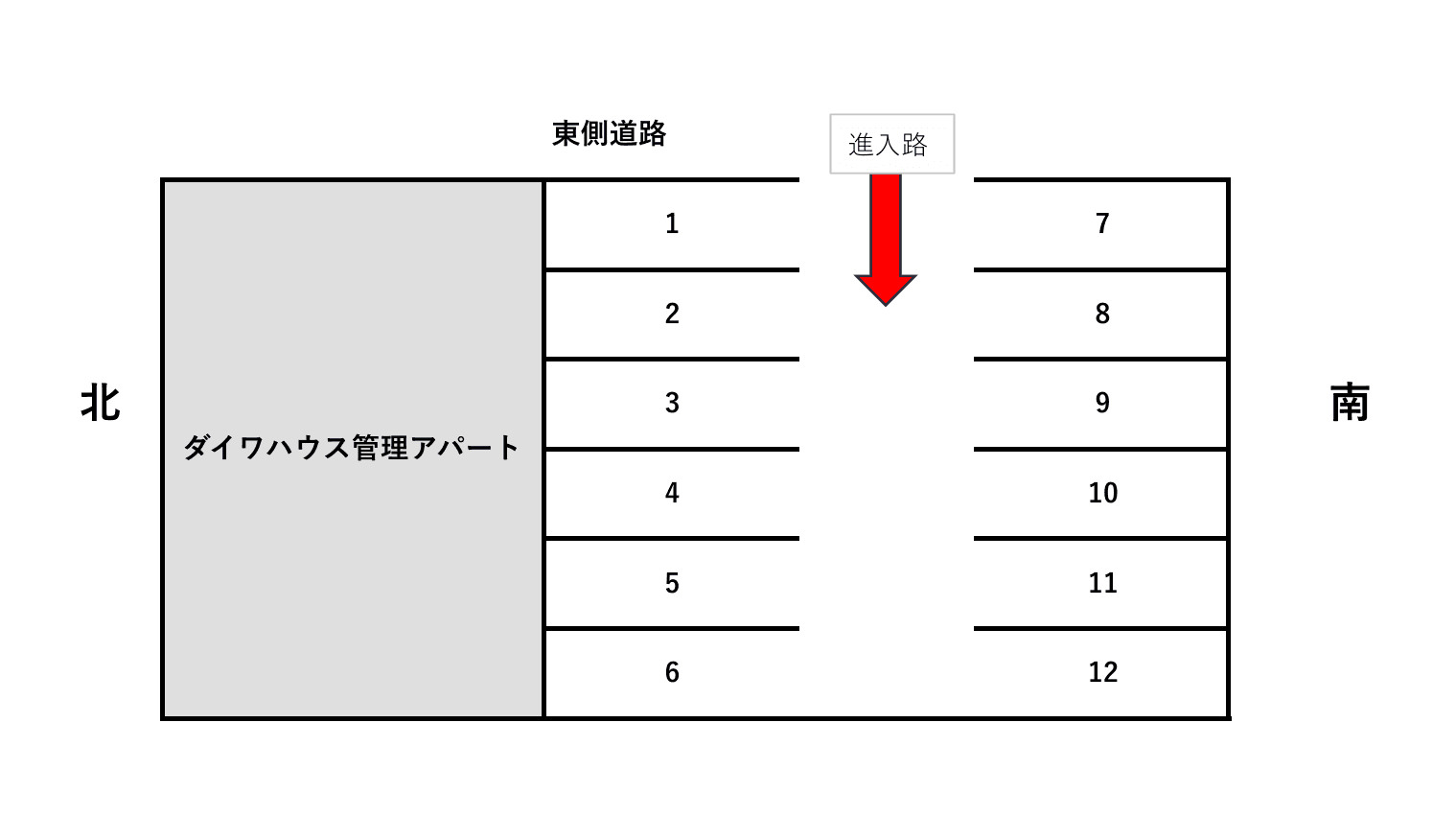 原島町13-1月極駐車場の駐車配置図