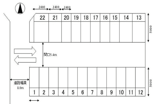 藤井・増田モータープールの駐車配置図