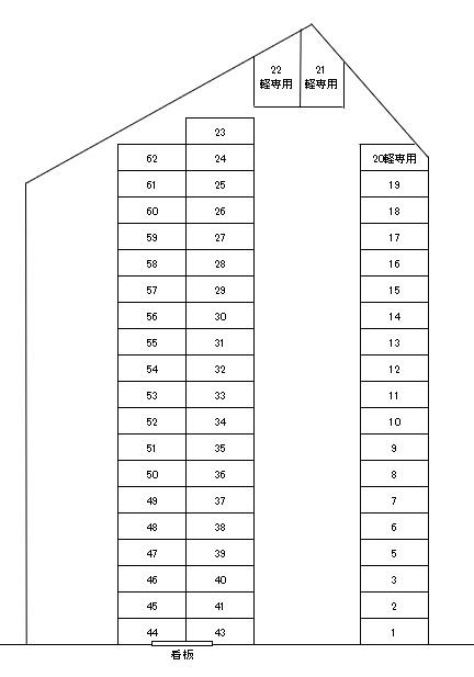 富安2丁目91-2駐車場の駐車配置図