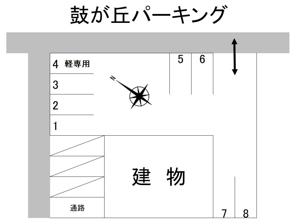 鼓が丘パーキングの駐車配置図