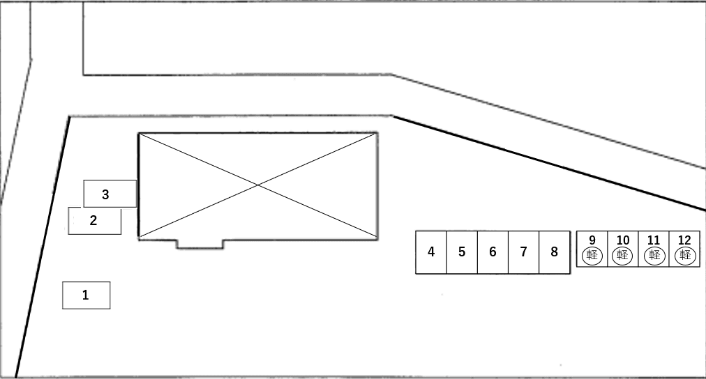 フローラハウスの駐車配置図