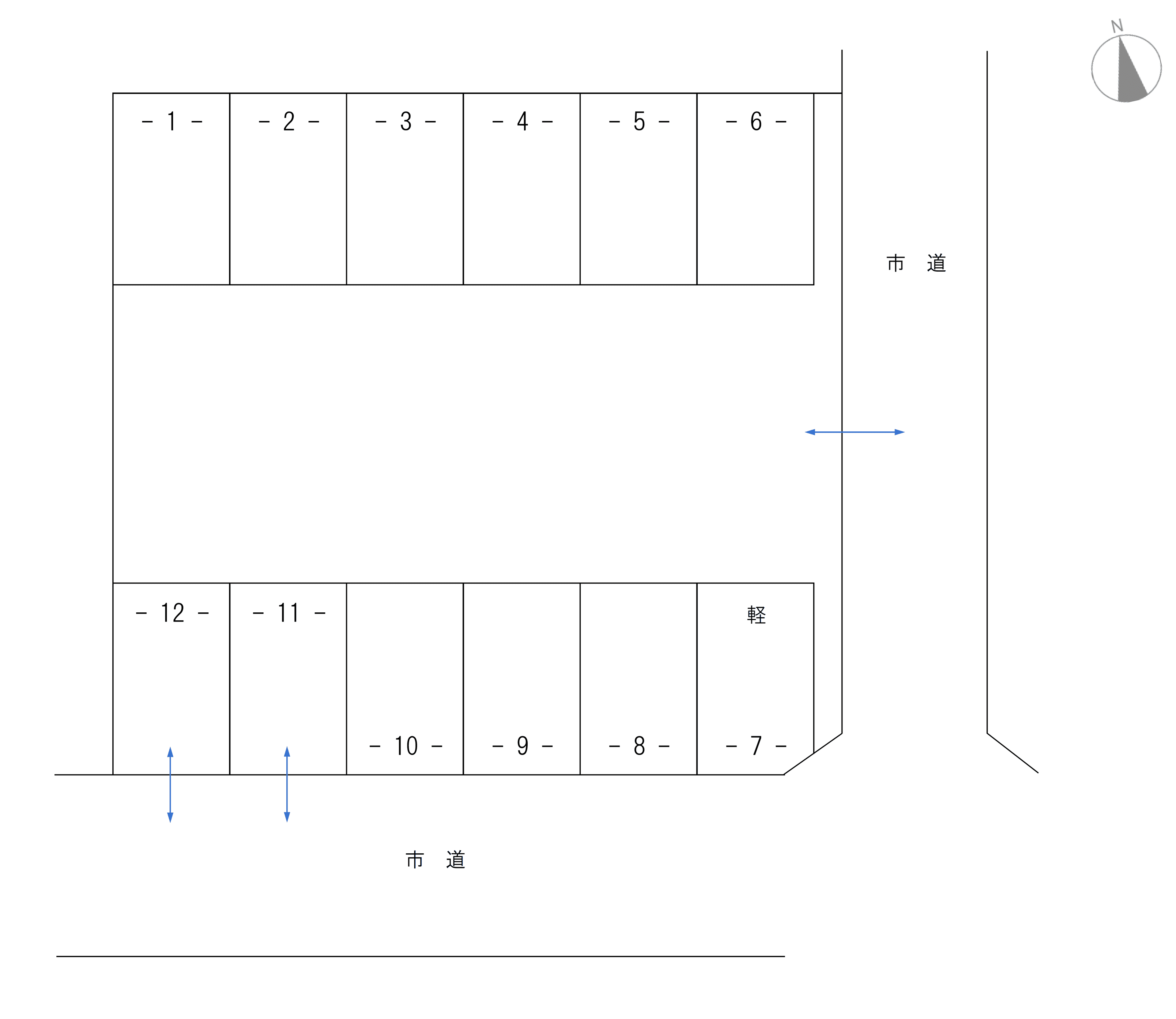 三河南町パーキングⅡの駐車配置図