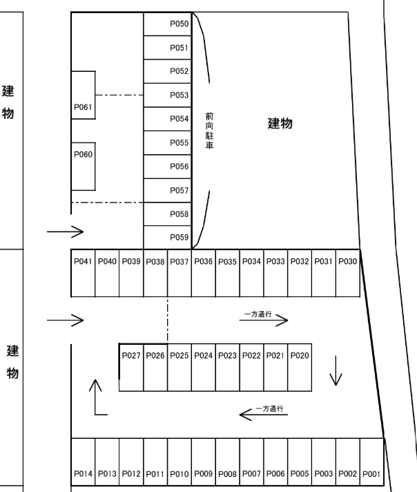 ＫＡＷＡＩ神宮前駐車場の駐車配置図