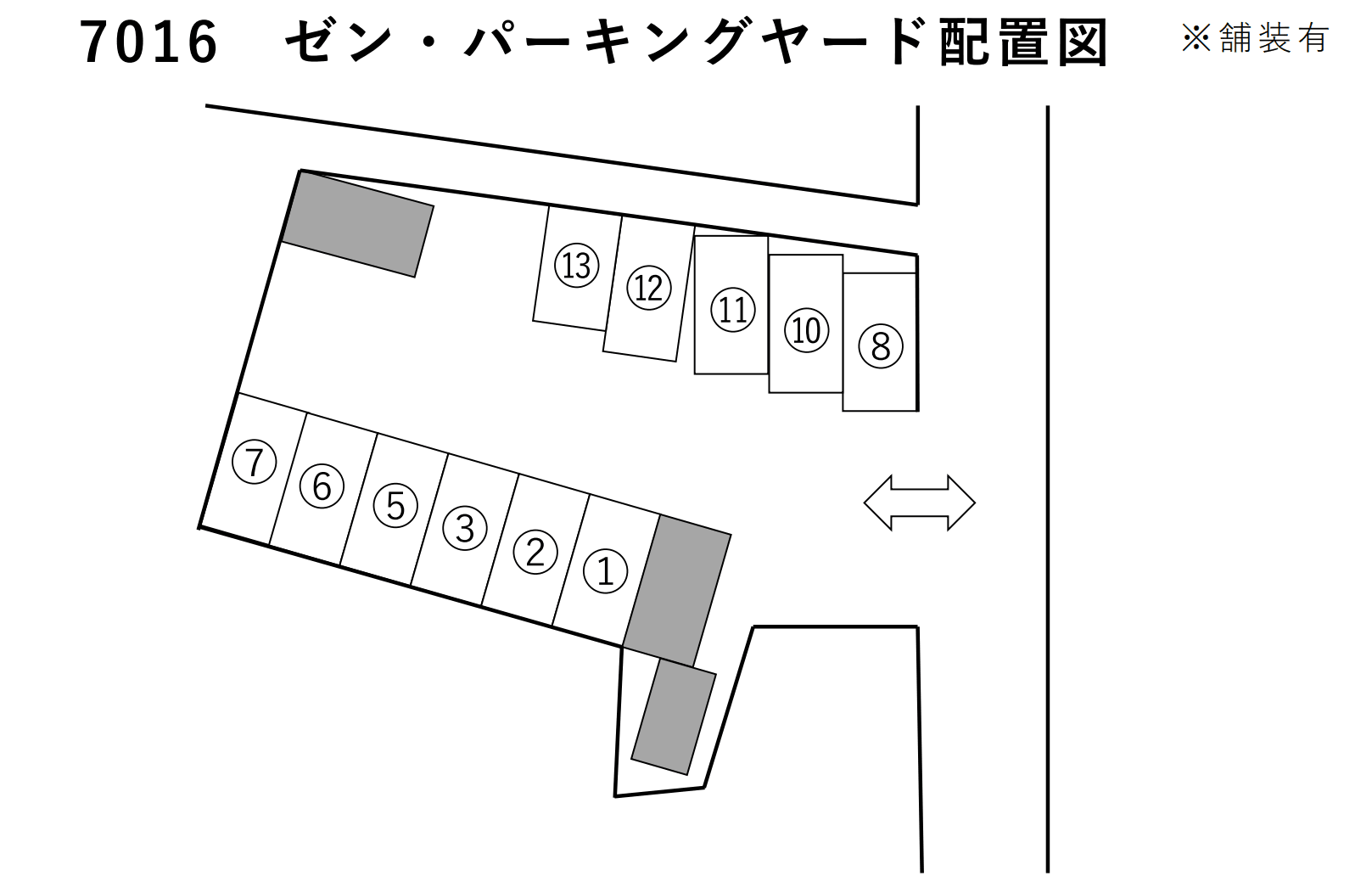 ゼン・パーキングヤードの駐車配置図