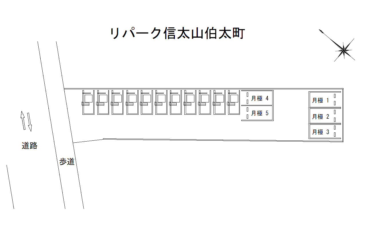信太山伯太町の駐車配置図