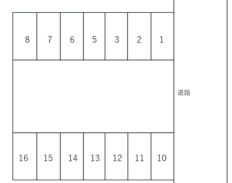 高道駐車場の駐車配置図