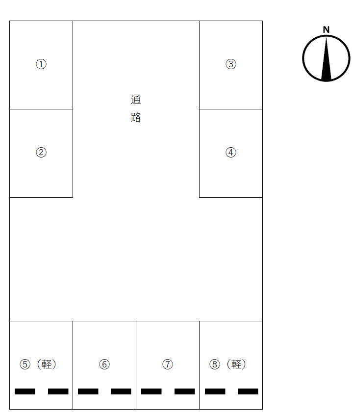 肴町月極駐車場の駐車配置図