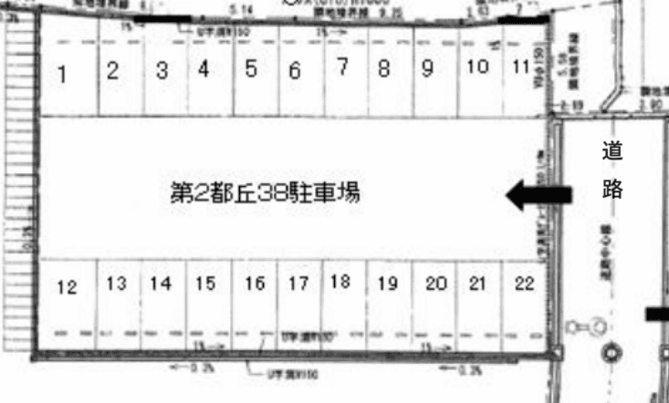 第２都丘３８駐車場の駐車配置図