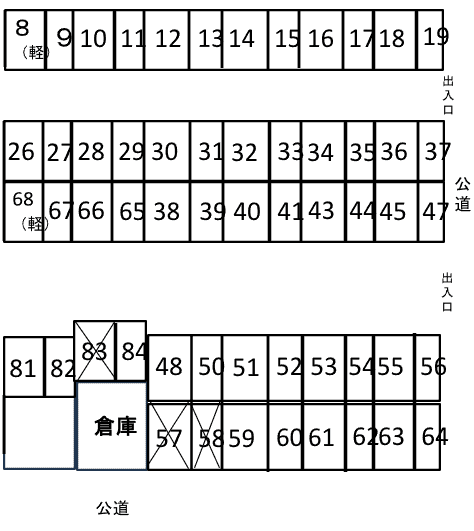 ピュアナチュレパークの駐車配置図