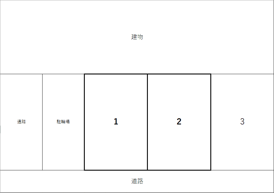 クレスト二条駅前ガレージの駐車配置図