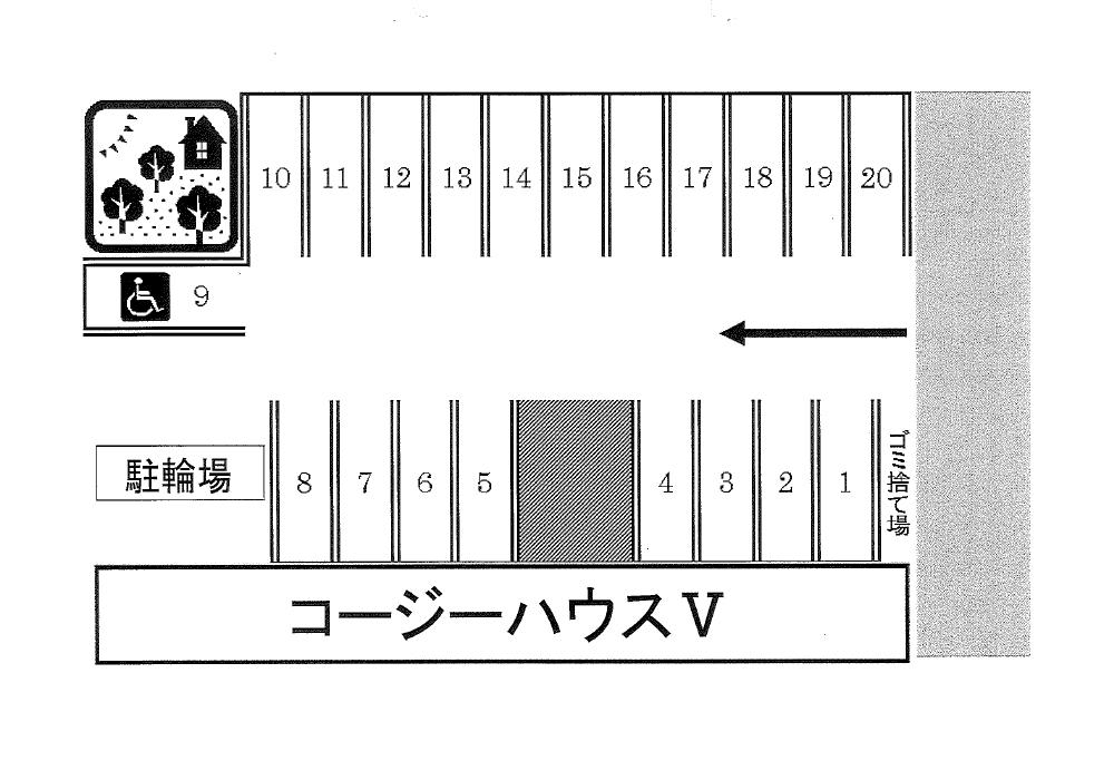 コージーハウスⅤパーキングの駐車配置図