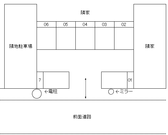 Ｍパーク皷川の駐車配置図