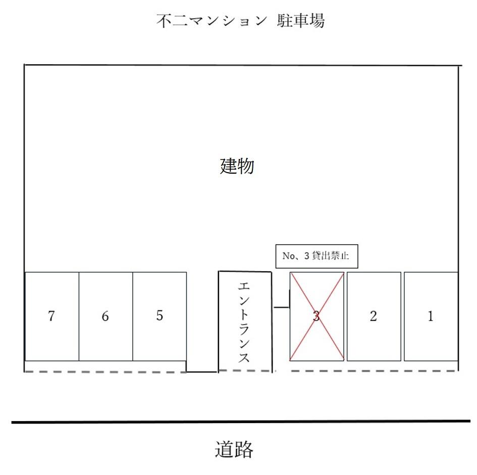 不二マンション 駐車場の駐車配置図