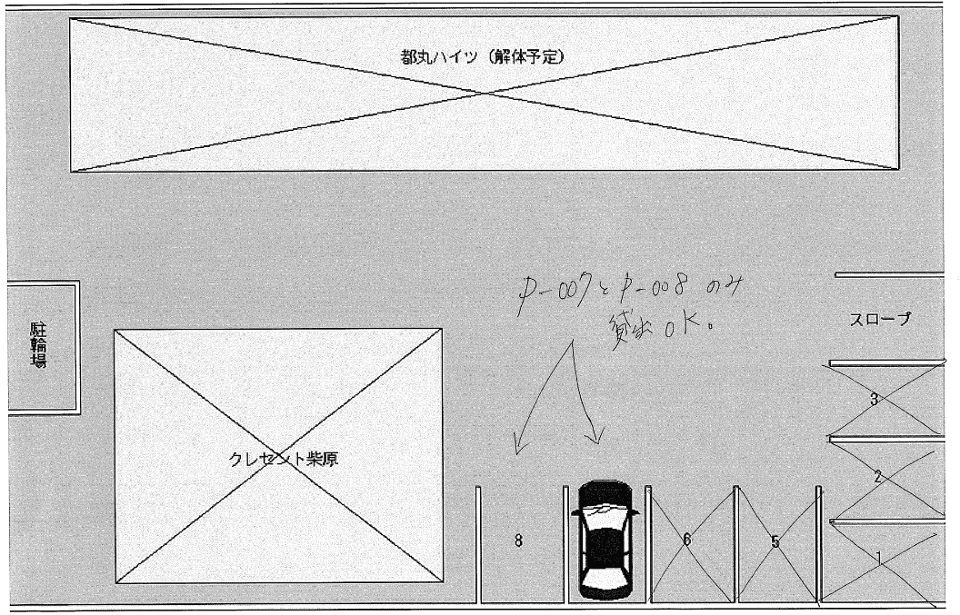 クレセント柴原の駐車配置図